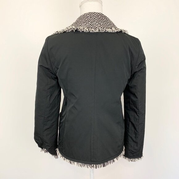 Saks Fifth Ave reversible jacket tweed black white - Picture 4 of 6